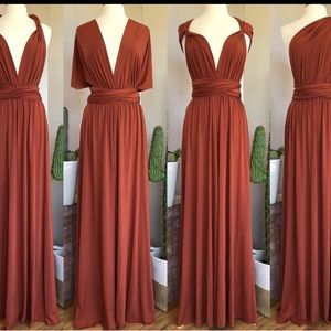 Terracotta convertible prom, wedding, formal dress